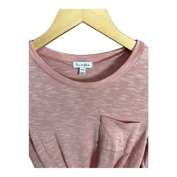LOVE, Fire juniors knot front pink long sleeve top, size small - Picture 3 of 3